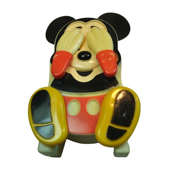 Vintage Illco Pre School Windup Musical Mickey Mouse Peek-A-Boo Toy - Picture 2 of 5